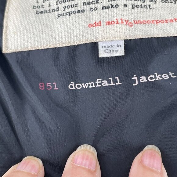 Odd Molly Black Downfall Quilted Winter Puffer Jacket Two Way Zip 851 Small - Picture 8 of 13